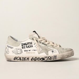 GOLDEN GOOSE Superstar Miami Printed Leather Sneakers 38